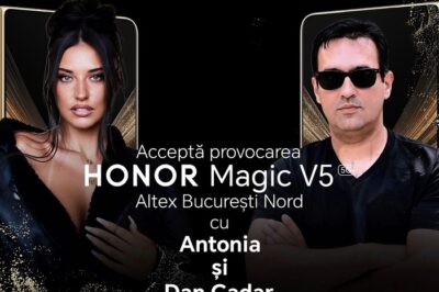 HONOR Challenge Arena – Antonia și Dan Cadar vin sâmbăta aceasta la Altex București Nord într-un eveniment de prezentare a celui mai subțire telefon pliabil din lume, HONOR Magic V5