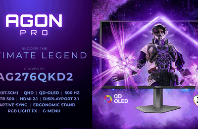 AGON PRO AG276QKD2: performanță esports la 500 Hz și calitate QD-OLED premium